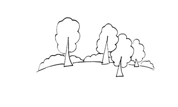 乡村漂亮的风景简笔画