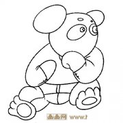 动物简笔画：练拳的小熊猫