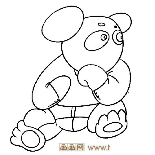 动物简笔画:练拳的小熊猫