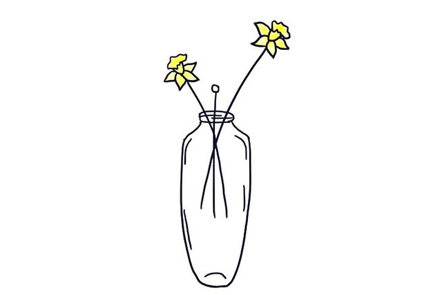 简单的插花简笔画图片