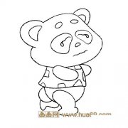 动物简笔画：哭泣的小熊猫