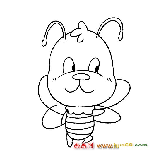 搞怪的蜜蜂简笔画1
