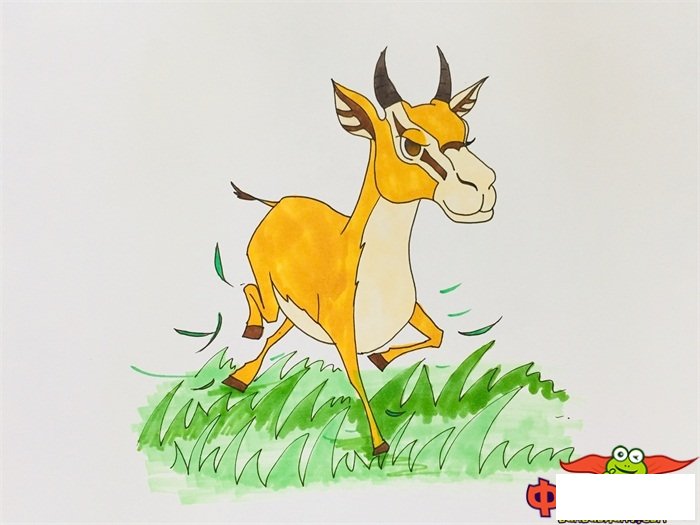 奔跑的羚羊简笔画