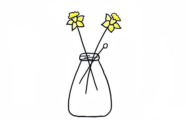 简单的插花简笔画图片