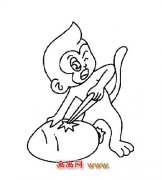 简笔画：玩耍的小猴子3