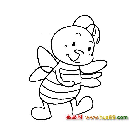 低头走路的蜜蜂简笔画