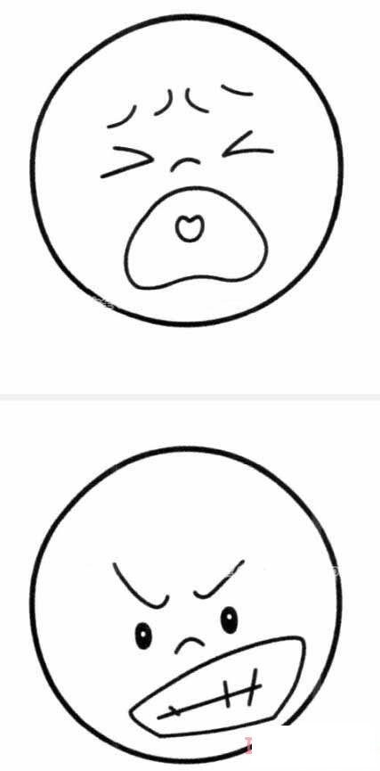 圆脸表情怎么画简单好看_表情包简笔画图片