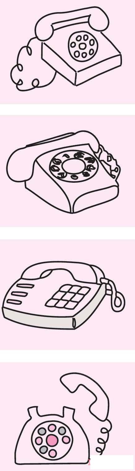 儿童固定电话怎么画好看简单 电话机简笔画图片