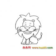 动物简笔画：微笑的狮子