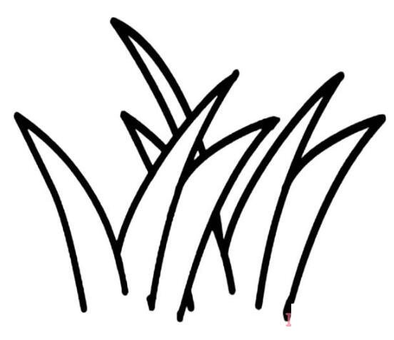 一堆小草怎么画简笔画图片简单好看