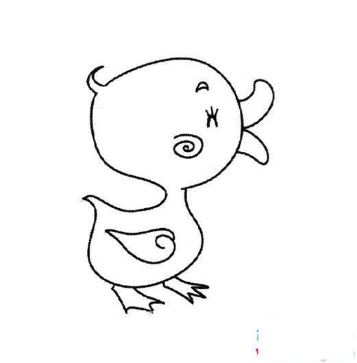 可爱的小鸭子简笔画图片