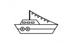 儿童轮船简笔画彩色图片