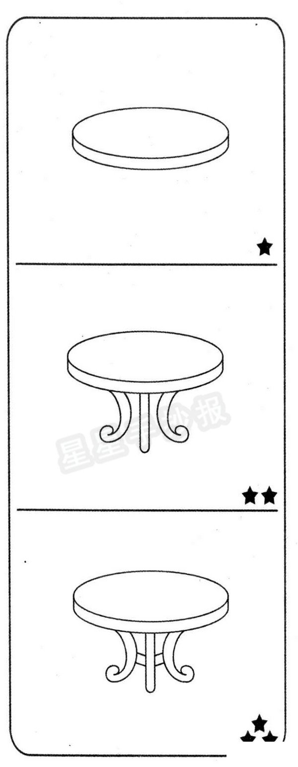 圆桌简笔画