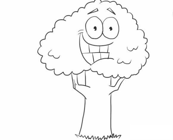 卡通大树简笔画