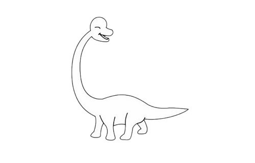 腕龙简笔画图片步骤四