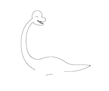 腕龙简笔画图片步骤三