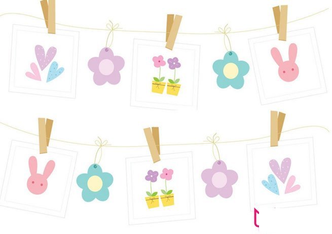 儿童卡通植物简笔画,彩色可爱小花简笔画