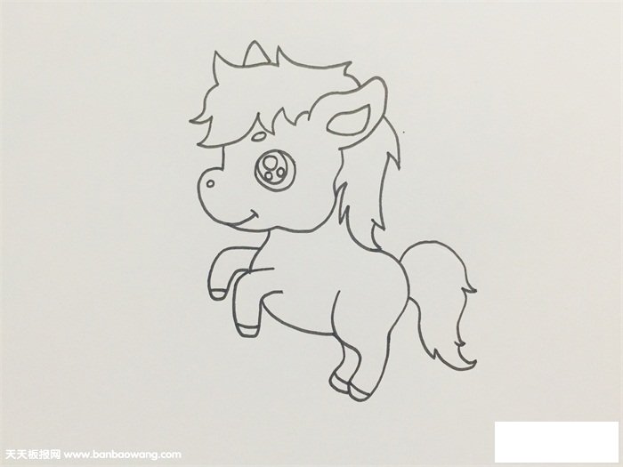 草原和马怎么画