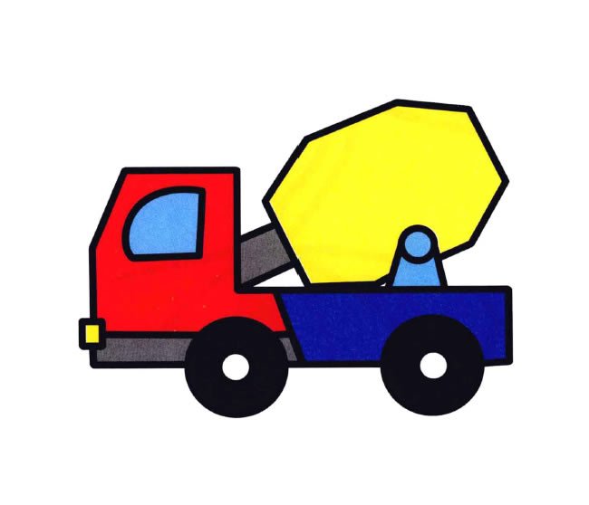 搅拌车简笔画彩色图片