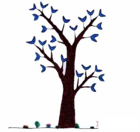 秋天大树怎么画涂颜色简单又好看