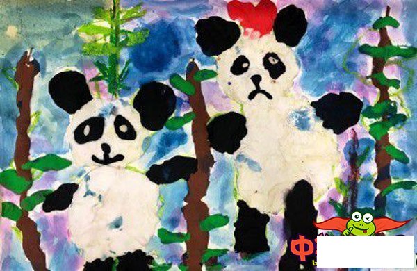 大熊猫吃竹子儿童画,大熊猫吃竹子怎么画