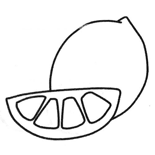 柠檬简笔画步骤4