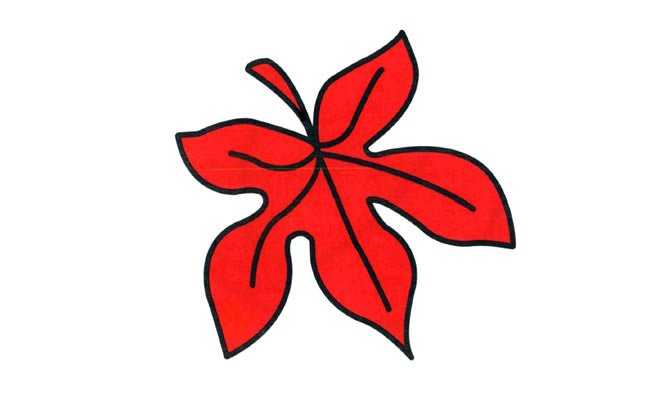 一片枫叶简笔画图片