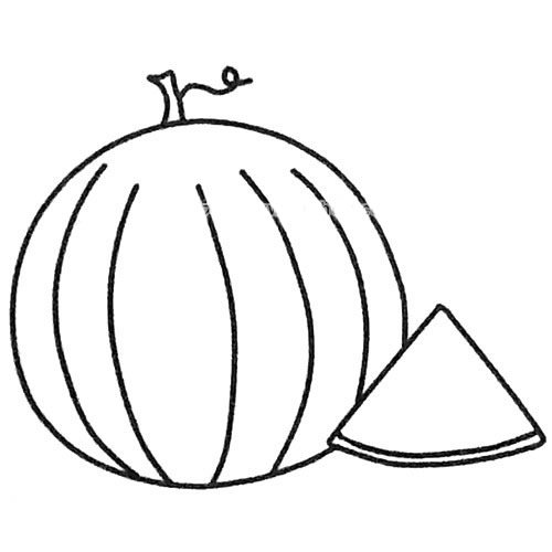 简单的西瓜简笔画步骤3