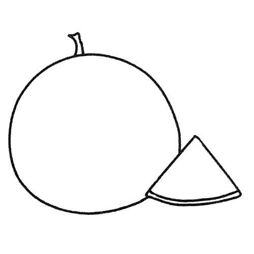 简单的西瓜简笔画步骤2