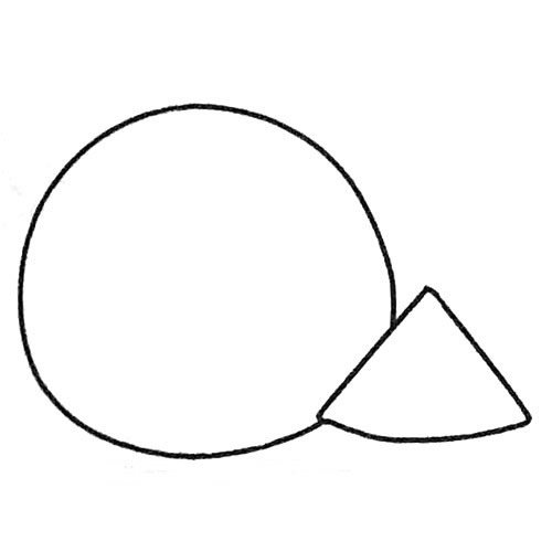 简单的西瓜简笔画步骤1