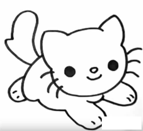 可爱的小猫简笔画步骤图解