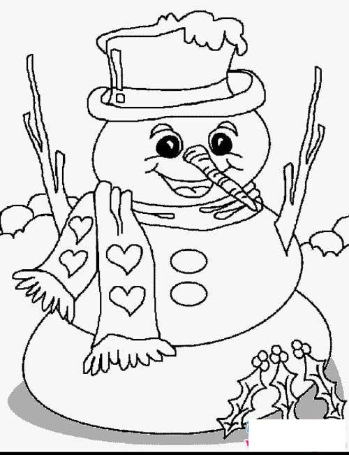 儿童圣诞雪人简笔画图片