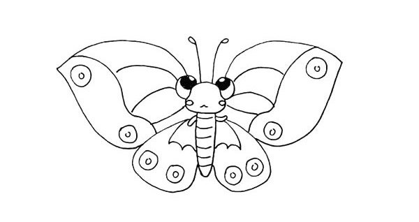 蝴蝶简笔画画法步骤图