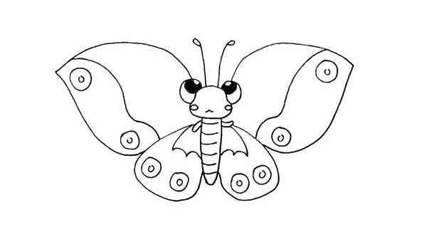 蝴蝶简笔画画法步骤图