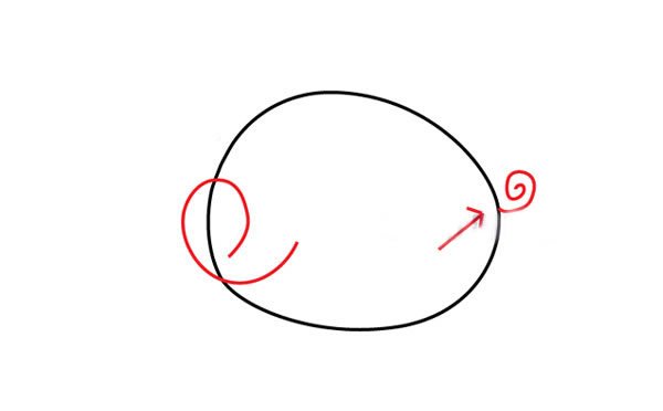 简单小猪简笔画步骤图片2