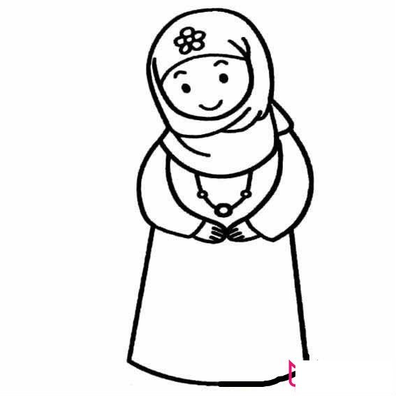 回族少女简笔画