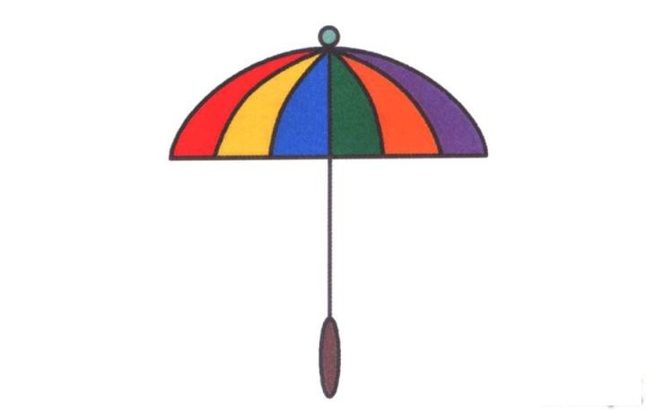 彩色简笔画雨伞的图片教程