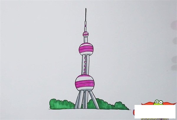 上海东方明珠简笔画
