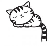 熟睡的小猫咪简笔画步骤图片