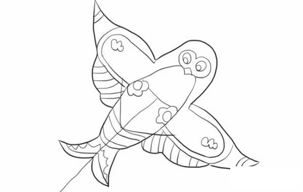 燕子风筝简笔画的画法步骤图片