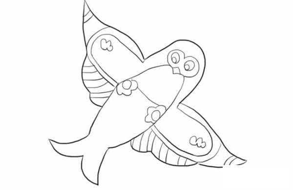 燕子风筝简笔画的画法步骤图片