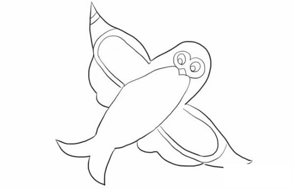 燕子风筝简笔画的画法步骤图片