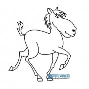 马儿的画法正在行走的马简笔画