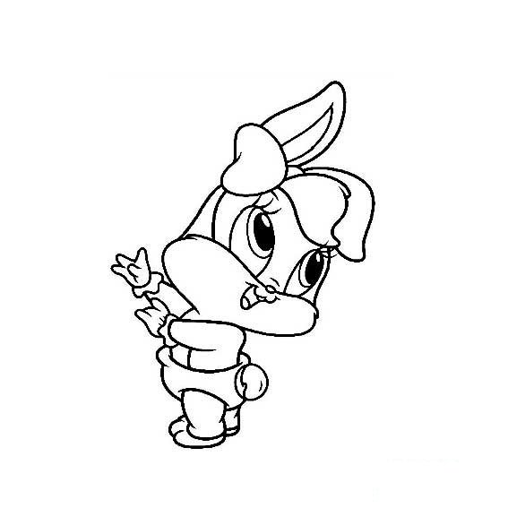 卡通站立小兔子的简单画法