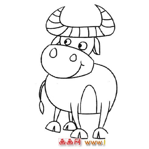动物简笔画：一头黄牛