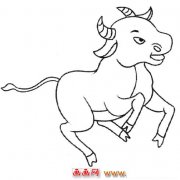 奔跑的小牛（简笔画）