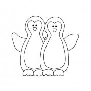 两只简单又可爱的企鹅画法