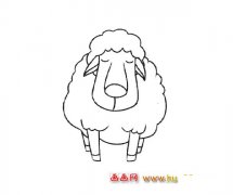 温顺的小绵羊（简笔画）