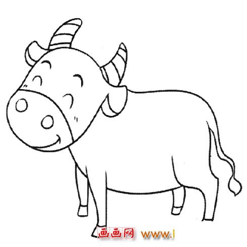 笨重的黄牛（动物简笔画）