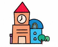 漂亮钟楼怎么画带步骤图 彩色钟楼简笔画图片